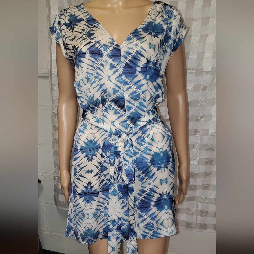Kind Of Blue and White Tie-Dye Romper.  Size M